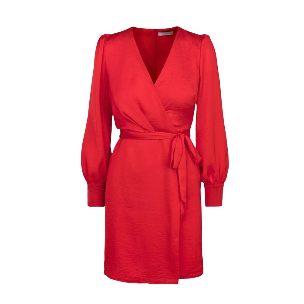 Adelyn Rae Abby Lipstick Red Luxe Mini Wrap Dress Size S